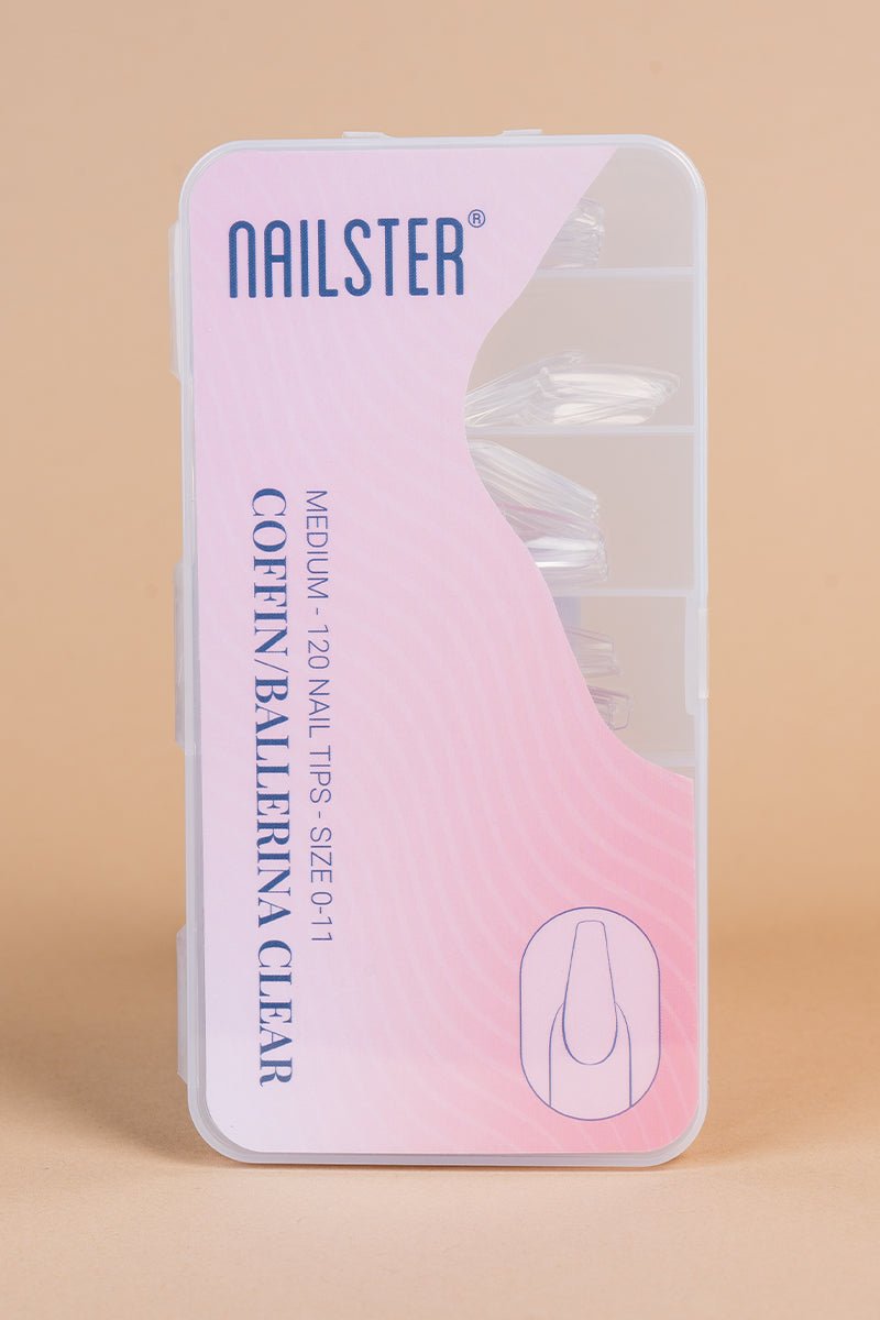 5 x Coffin/Ballerina Medium Clear Tipit