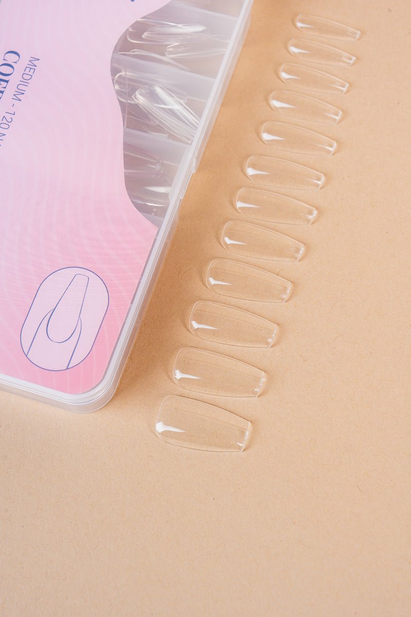 5 x Coffin/Ballerina Medium Clear Tipit