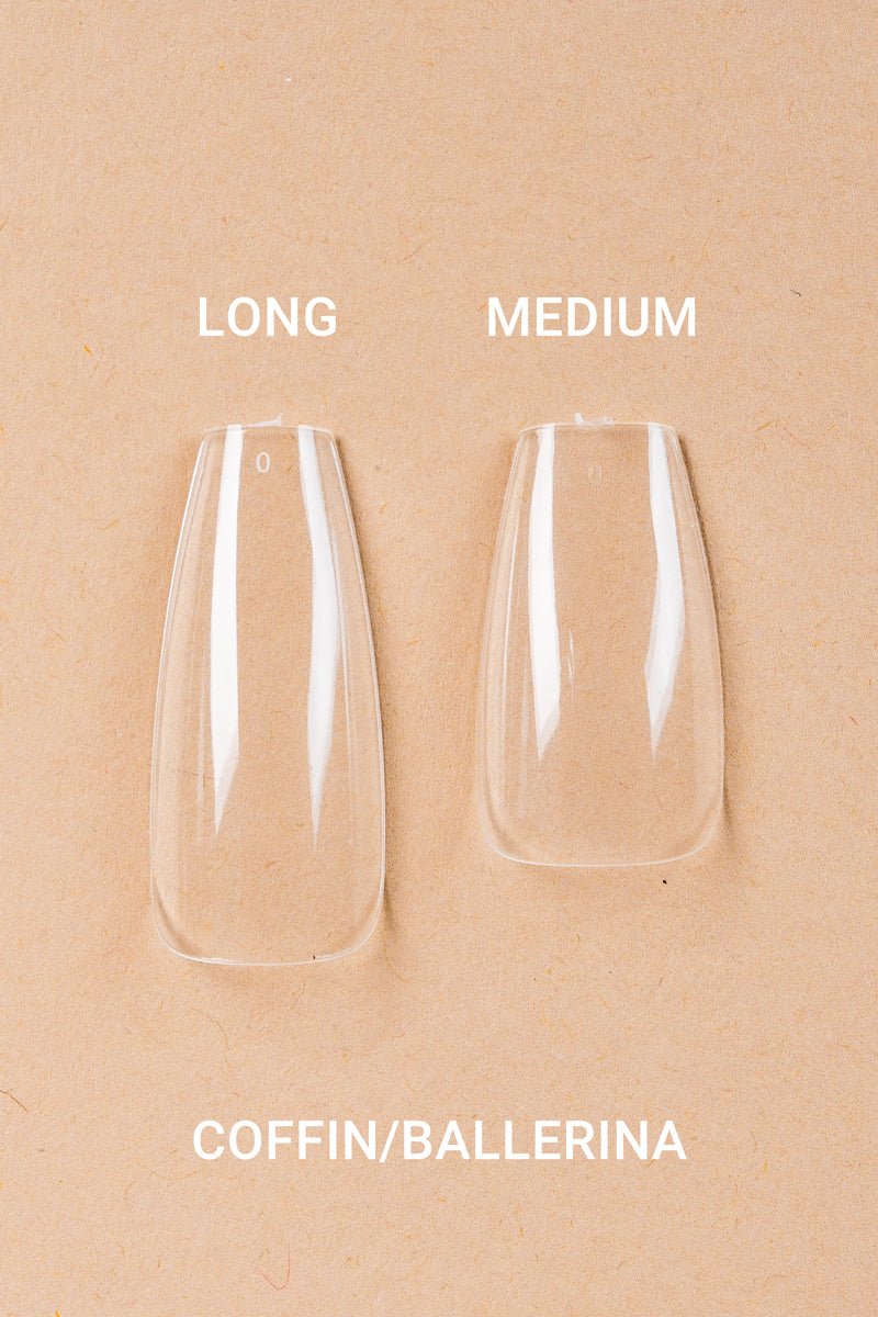 5 x Coffin/Ballerina Medium Clear Tipit